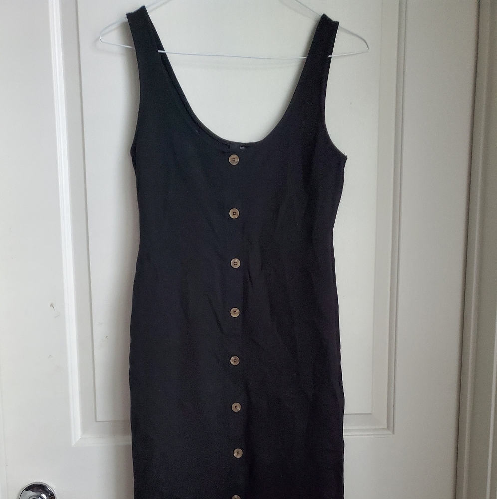 Black button down dress